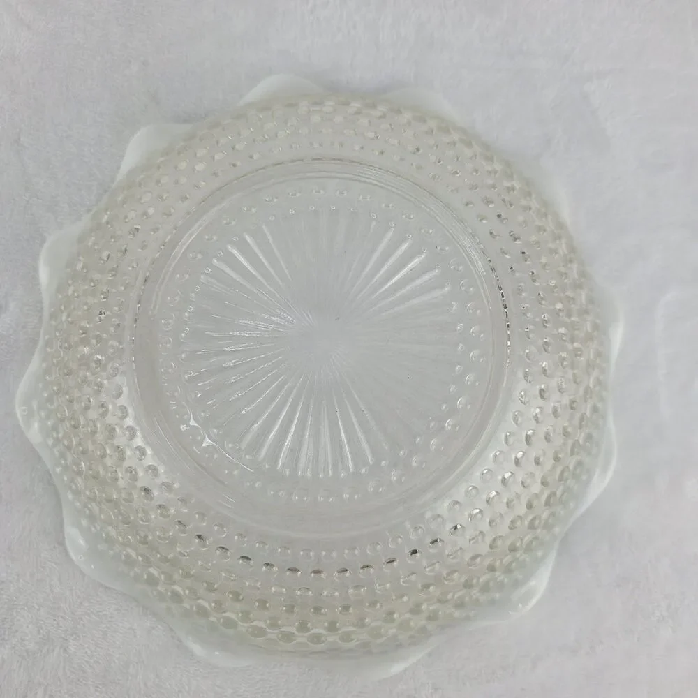 Vintage Anchor Hocking Moonstone Opalescent Hobnail Serving Bowl 9.5
